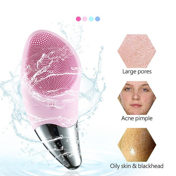 Electric, Waterproof Silicone Face Cleaning Brush