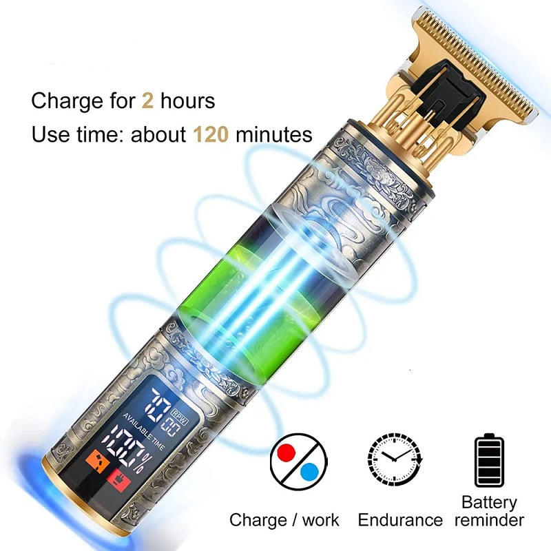 Professional LCD Display USB Charging Hair Trimmer 1200Mah
