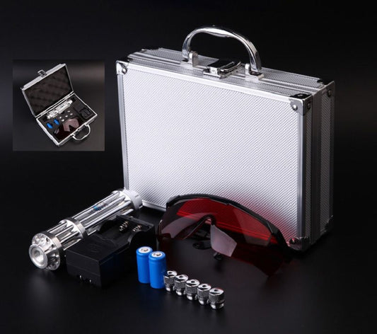 5000mW 405nm High Power Laser Pointer With 2x 16340 Batteries