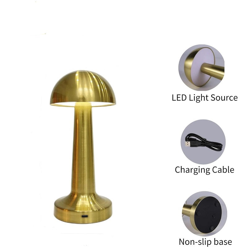 Rechargeable Mushroom Shaped White LED Table Lamp