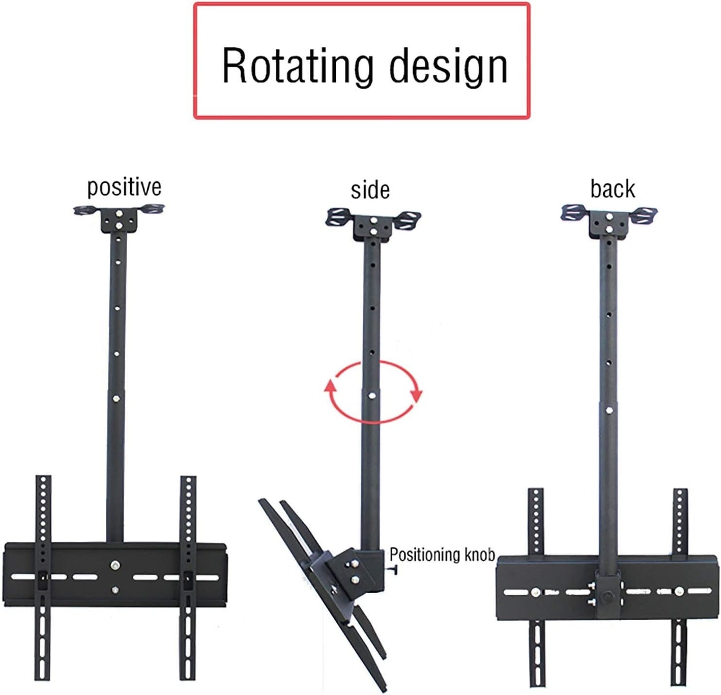 Adjustable 20″To 55″ Tilt Swivel Ceiling Mount TV Bracket