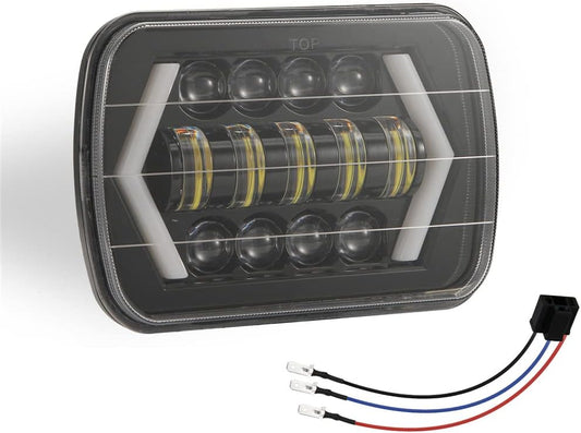 300W 7 inch LED Car Headlight Aluminum Shell Square (Single)