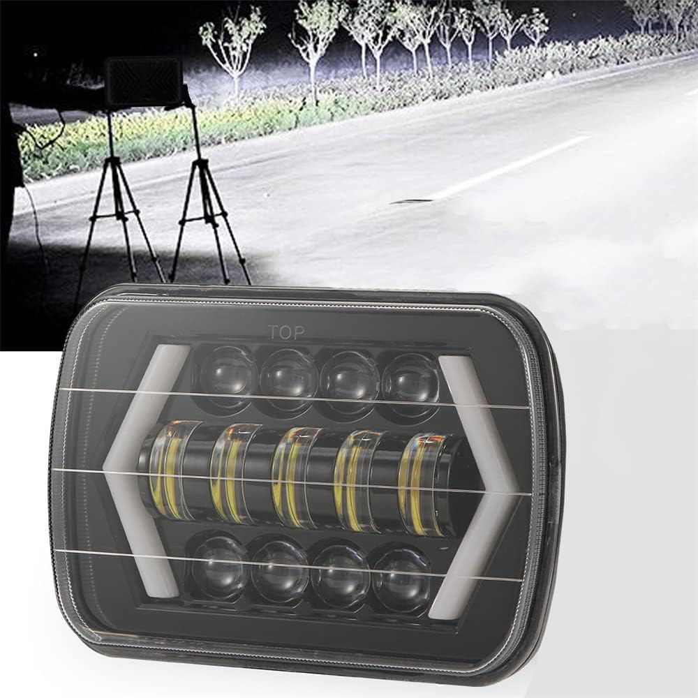 300W 7 inch LED Car Headlight Aluminum Shell Square (Single)