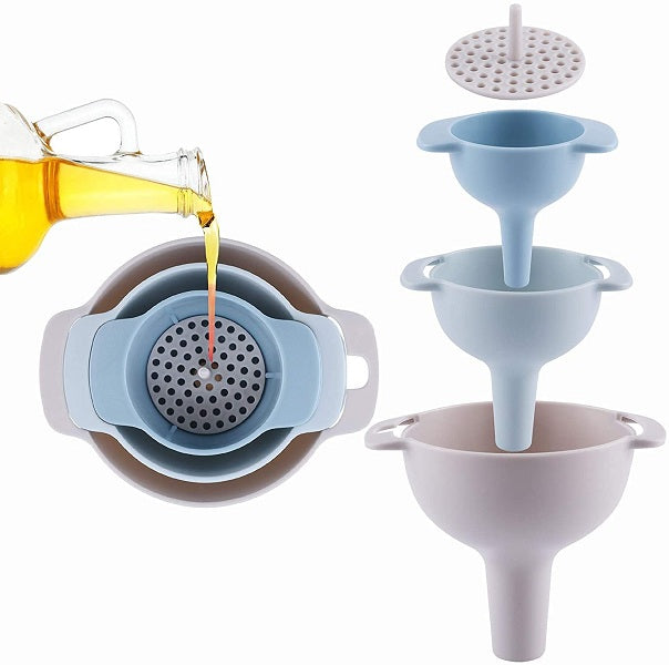 4 in 1 Mini Funnels with Detachable Strainer