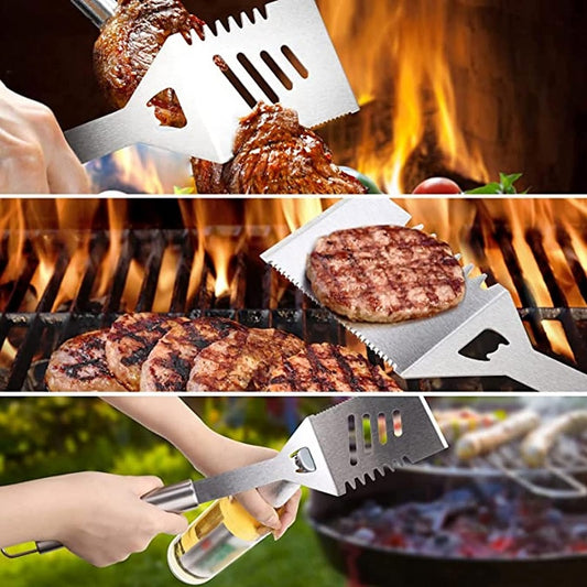 25 PCS Stainless Steel Braai BBQ Tools Set Accessories
