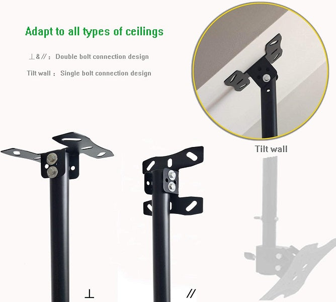 Telescopic 14-42″ Flat Panel Tilt Ceiling TV Bracket