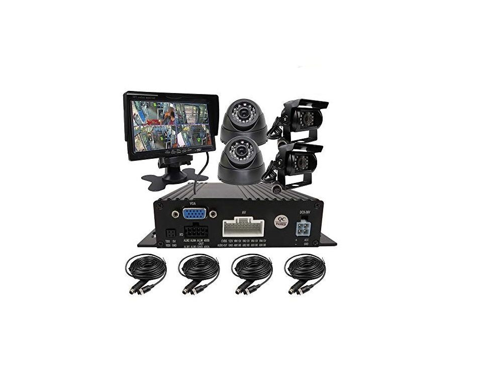 720P 4 Channel Vehicle AHD SD Card MDVR Kit Camera System - No 3g & gps