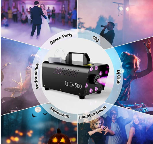 500W Remote Control Fog Machine With 8 RGB LED