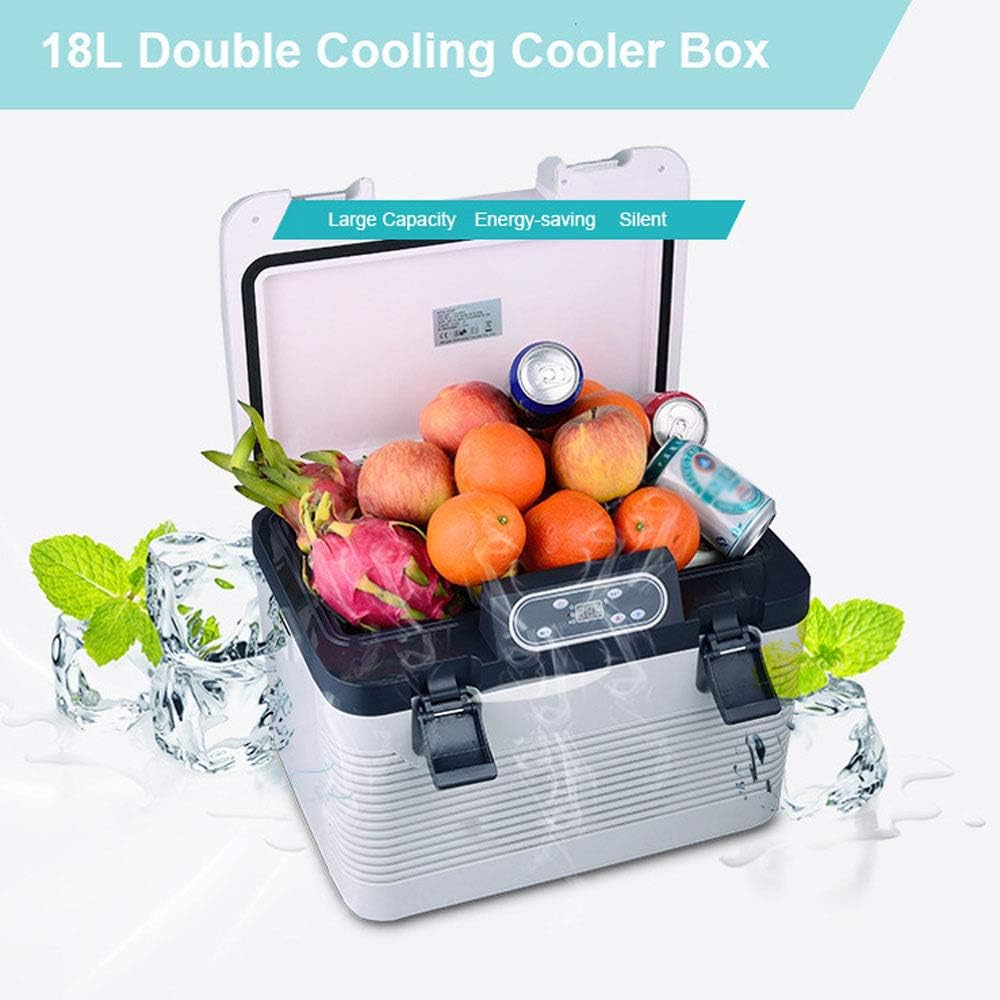 20L Car Fridge, High-Tech Dual-Core, Outdoor Travel Portable Car Cool and Warm Electric Cool Box Small Fridge 12 V / 220 - 240 V For Car and Home
