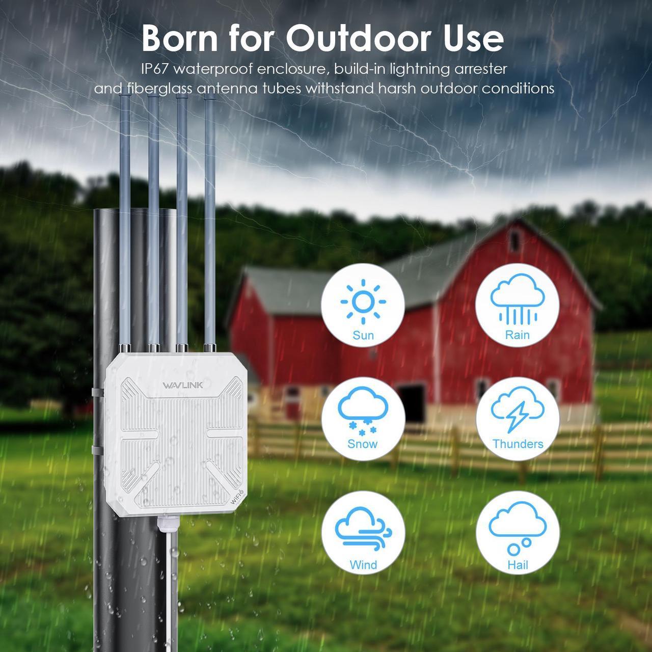 WAVLINK WiFi6 Outdoor Access Point, Dual Band 2.4G+5G AX3000