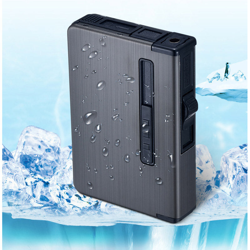 Portable Windproof Metal Cigarette Case Lighter