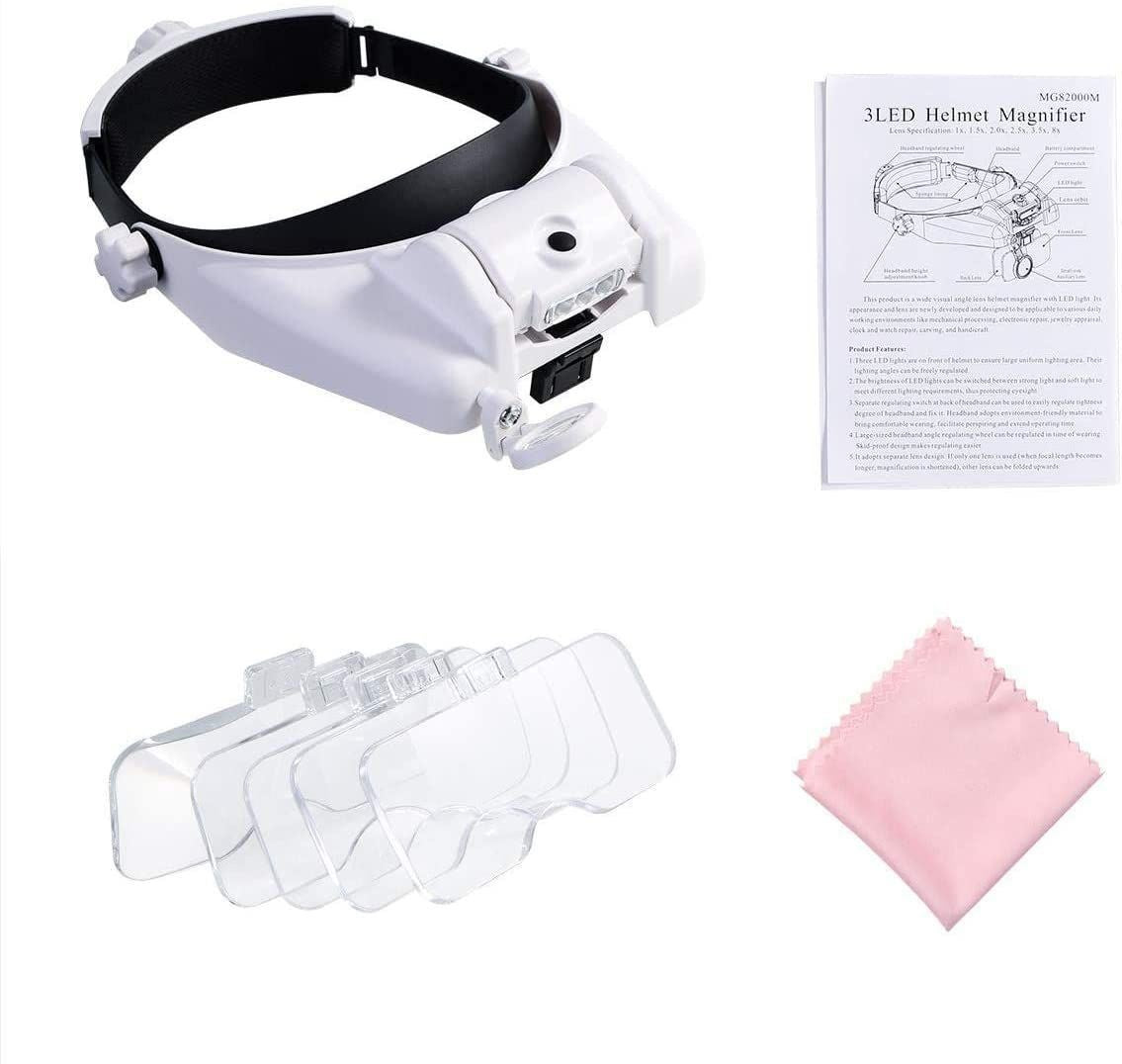 Head Mount Magnifier Glasses Visor Handsfree