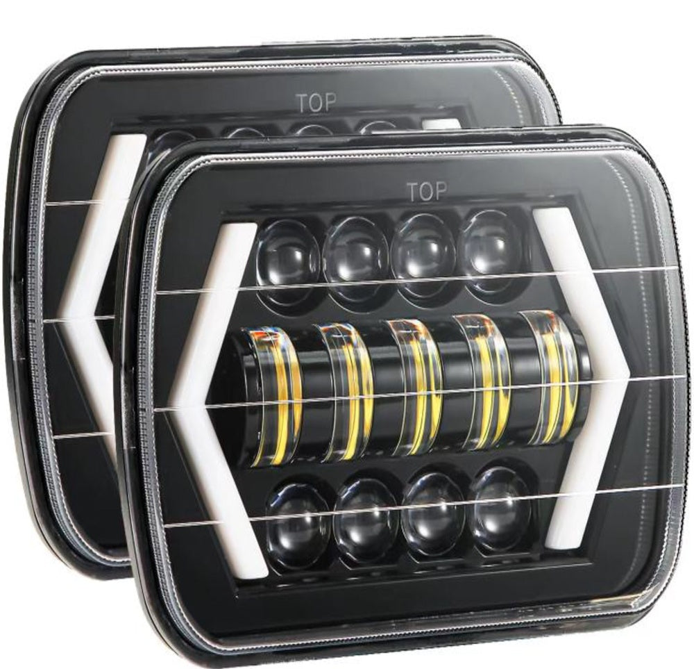 300W 7 inch LED Car Headlight Aluminum Shell Square (Single)