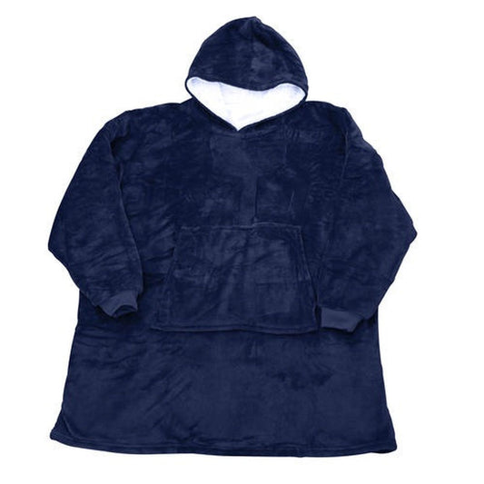 Huggle Hoodie, Ultra Plush Blanket, One Size fit all - Navy Blue