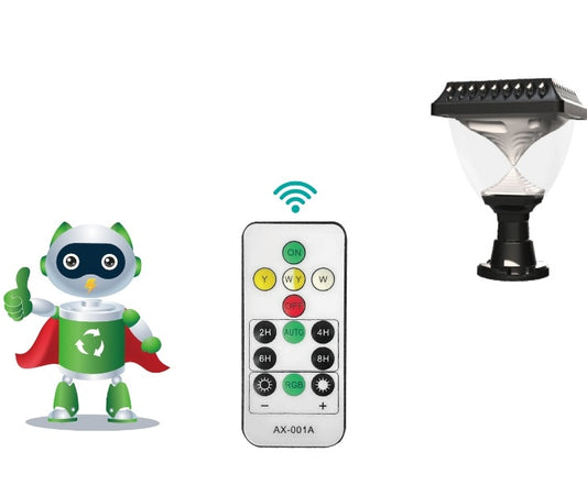 Solar Powered Garden Light RGB, Warm White And White With Remote Control 1200Mah