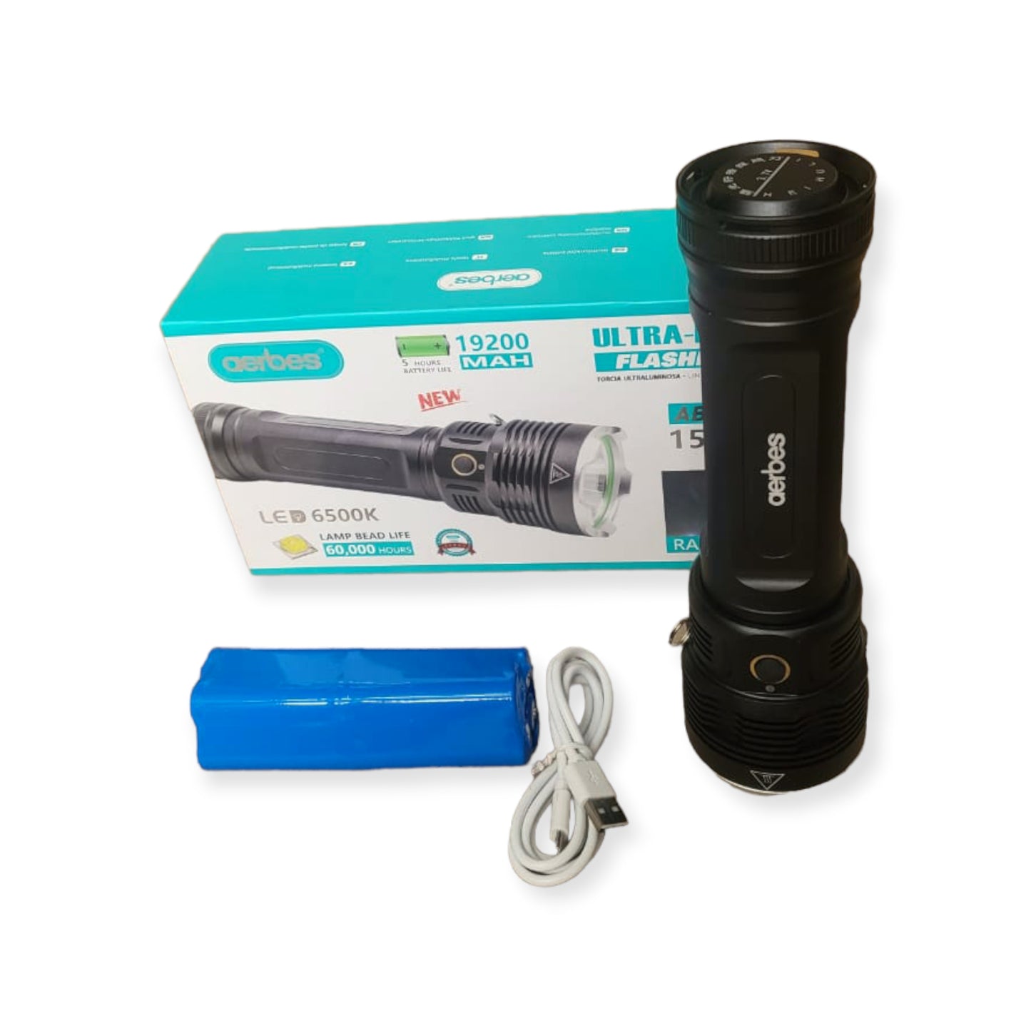 6500k LED Flashlight 19200Mah Battery