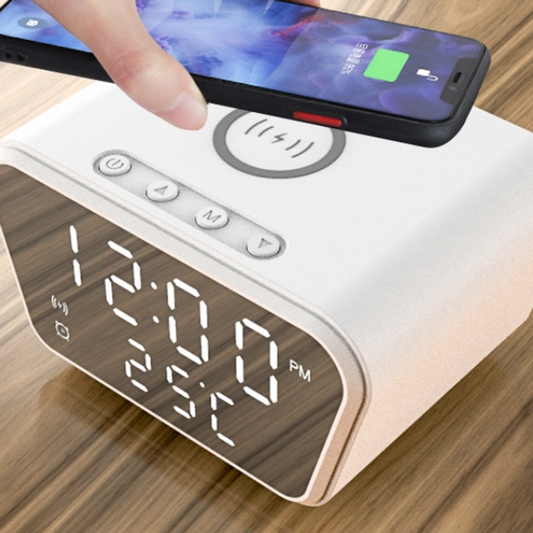 15W Alarm Clock With Wireless Charger + Temperature