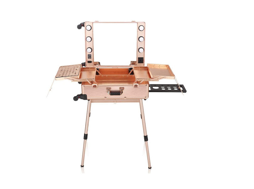 Mobile Lighted Makeup Station with LED Mirror
