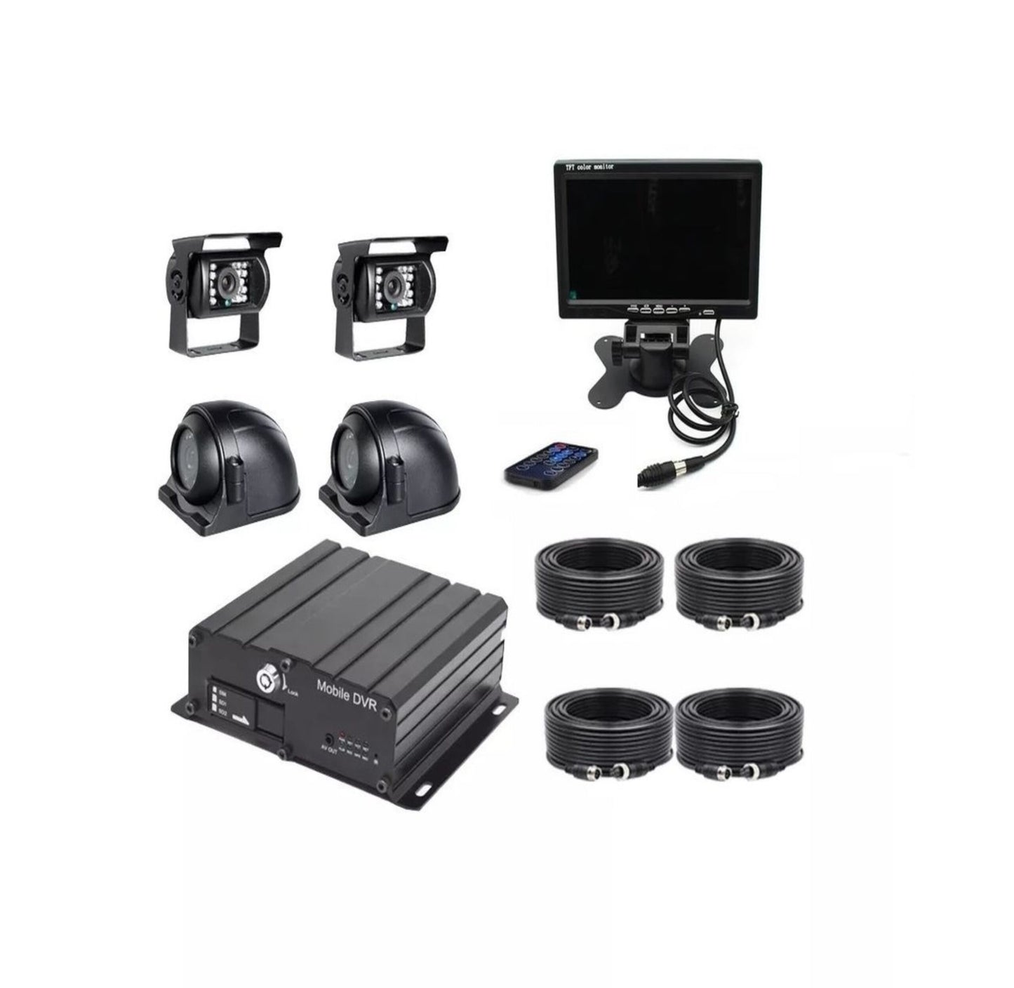 4 Channel Mobile SDVR Vehicle CCTV Kit with G-Sensor, Wifi, 4g, GPS, 256gig
