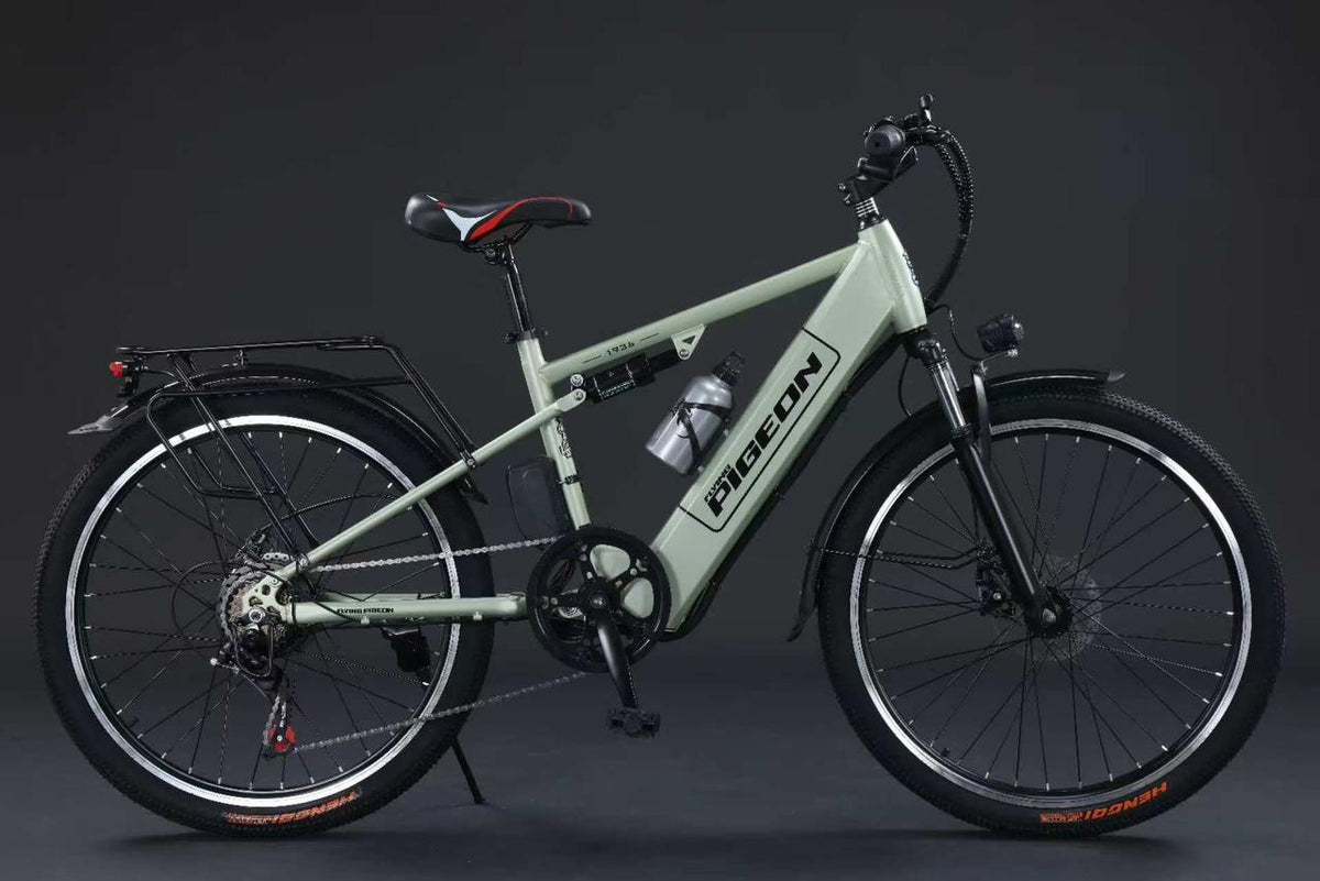 48V 250W Electric Commuter Bike (Lime Green) – 48V 8Ah Lithium Battery, 26” Wheels, Rear Rack & Disc Brakes