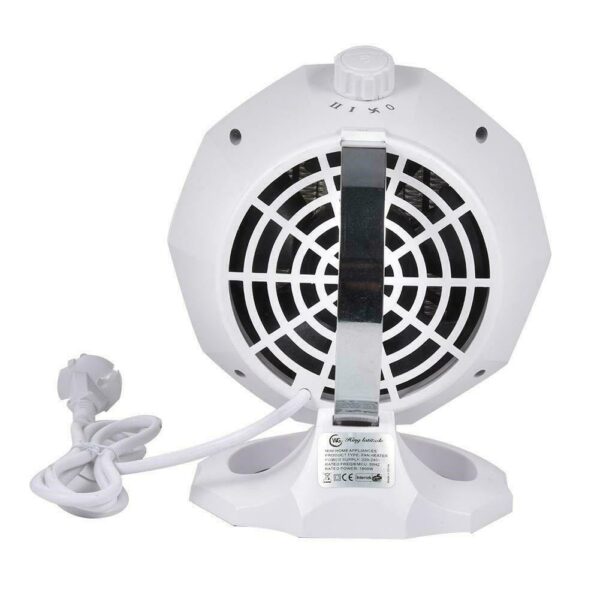 1800W Mini Ceramic Indoor Heater Fan with 3 Levels, Continuous Rotation & Warmth Temperature Control
