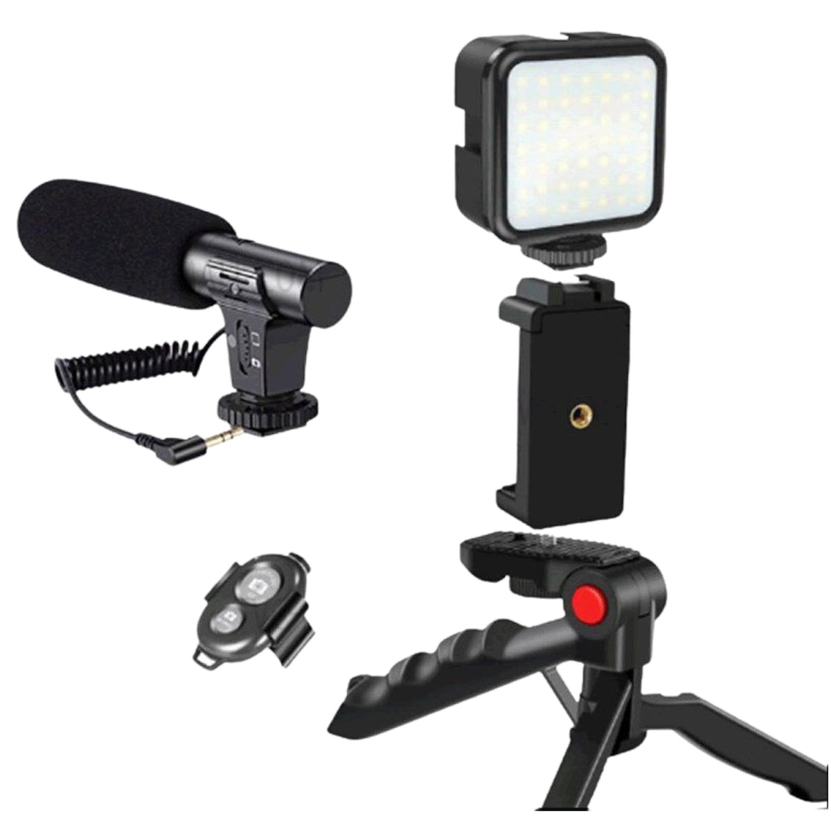 Vlogging Kit with Tripod LED Video Light & Phone Holder Q-ZJ09