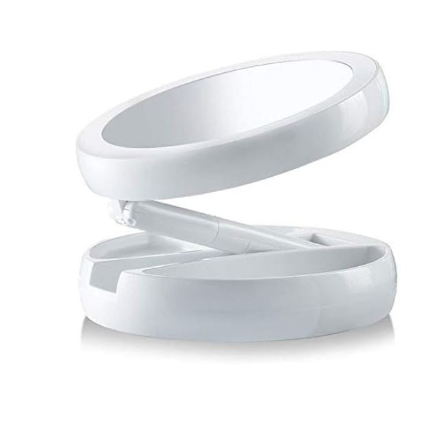 Foldable LED Magnifier Makeup Mirror