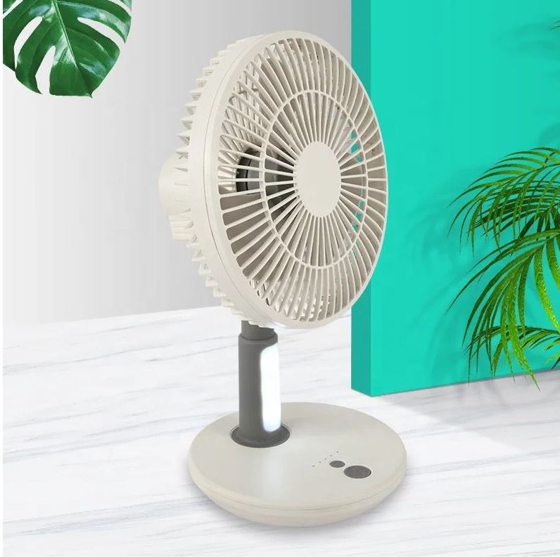 Rechargeable Battery Operated 5W Desktop Fan With LED Light
