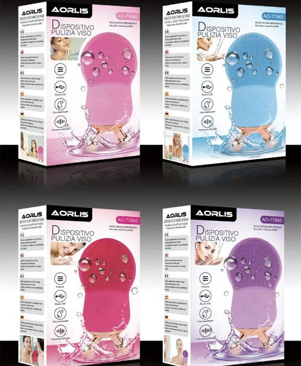 Electric Fine Brush Facial Cleansing Silicone Device