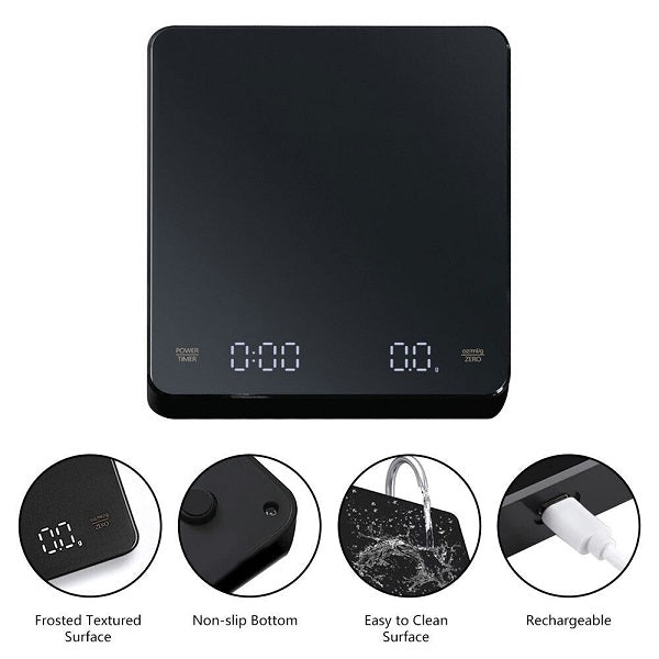 AB-C04 USB Rechargeable Digital Coffee Scale With Timer