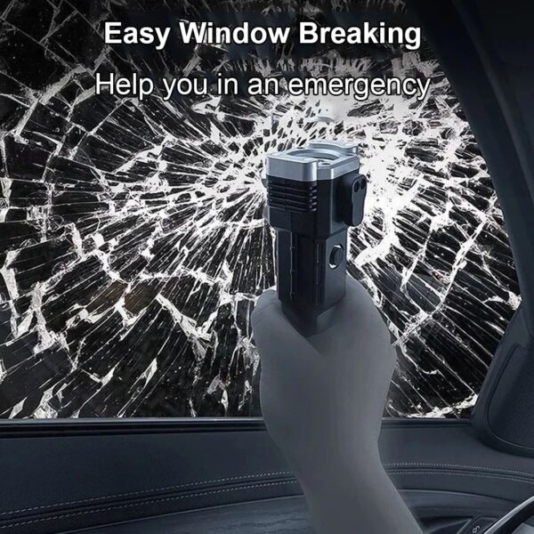 Super Bright LED Torch With Safety Hammer And Side Light