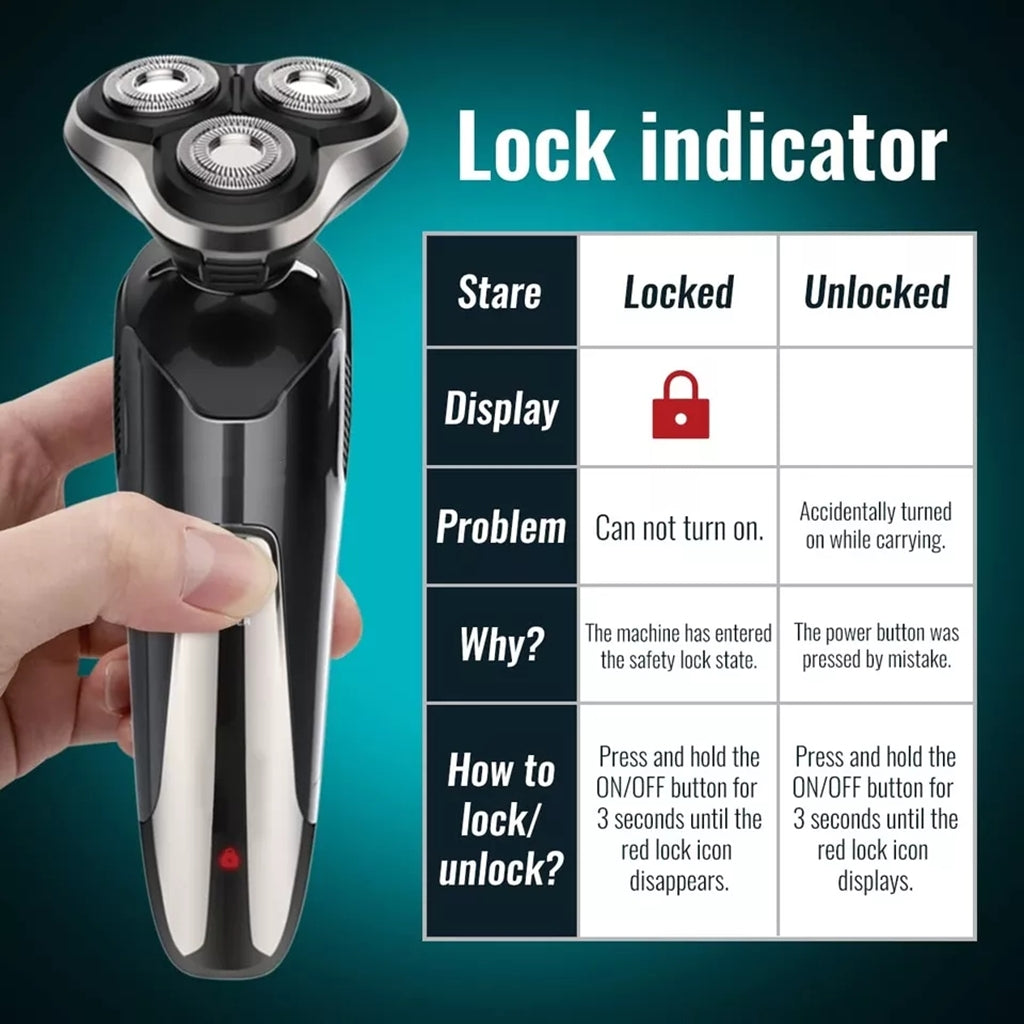800Mah Electric Rechargeable Shaver With Battery Level LCD Display