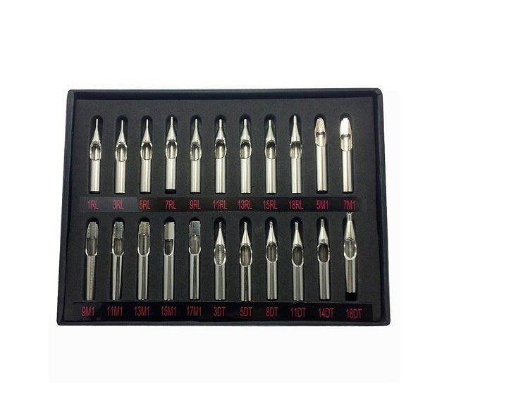 22 Piece Stainless Steel Tattoo Nozzle Tips