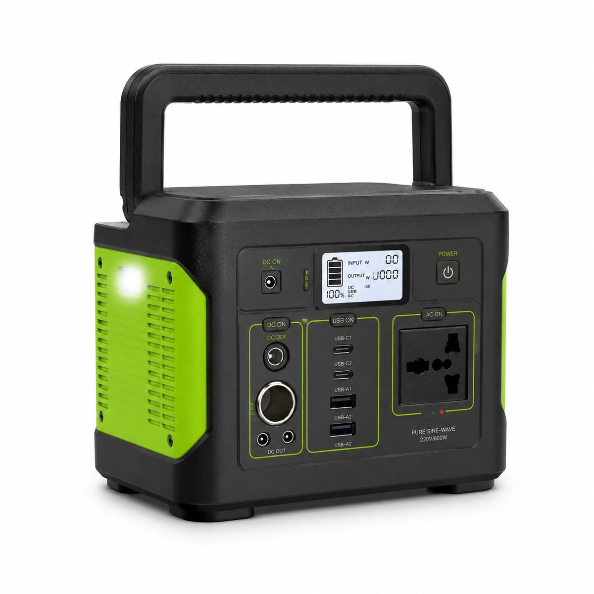 CcLAMP CL-8003 300W Portable Power Station 1488Wh Lithium Battery Backup with AC Output, USB Ports, DC Output, LED Light & Solar Charging Support