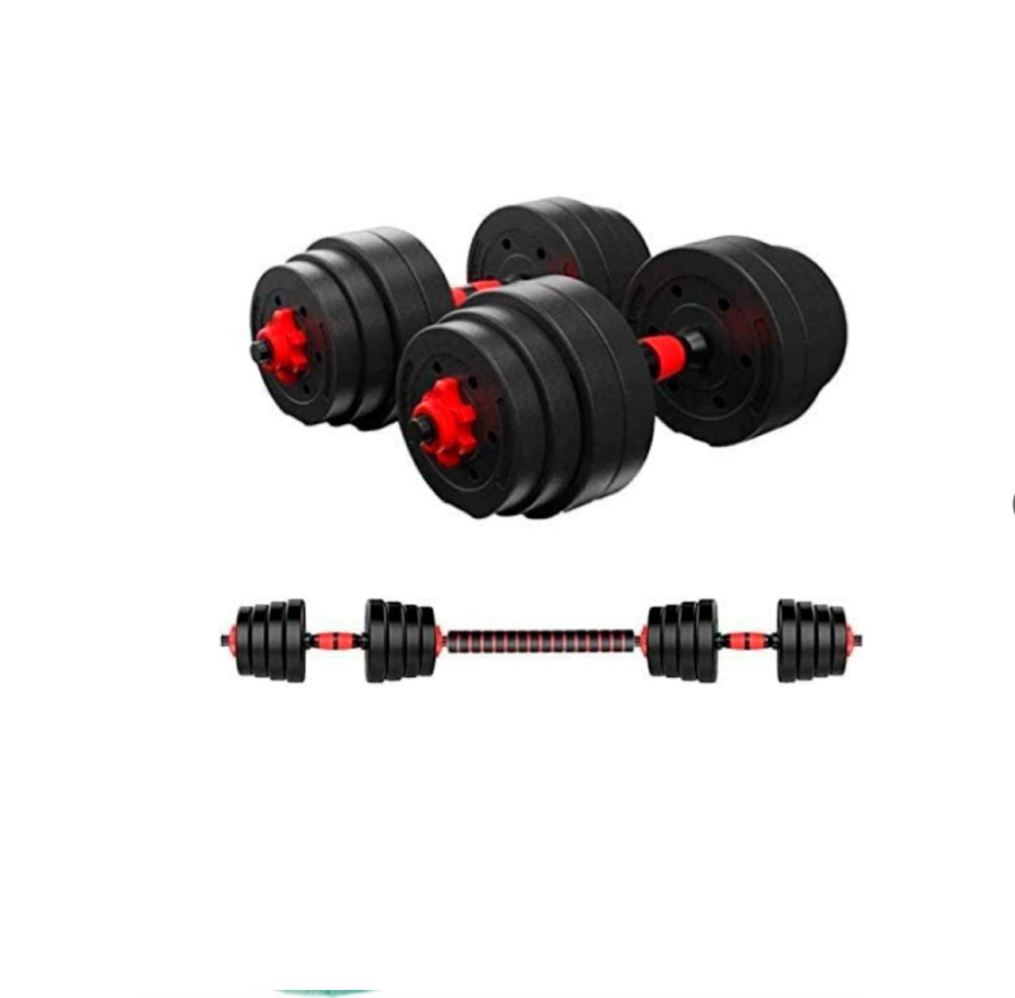 Adjustable Dumbbell Set With Extension Bar Conversion to Barbell 2in1 - 30kg
