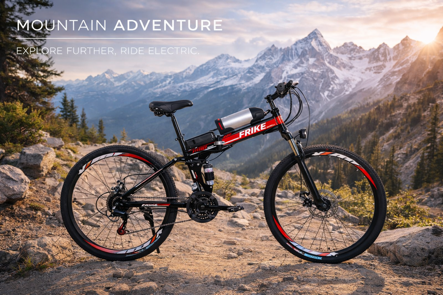 26” 48V 250W Foldable Electric Mountain Bike – 8Ah Lithium Battery, Front Suspension & Disc Brakes