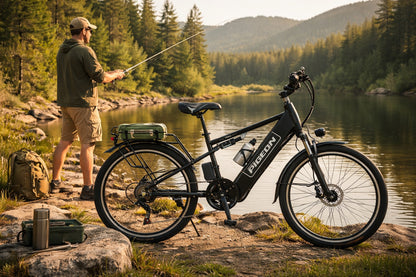 48V 250W Electric Commuter Bike (BLACK) – 48V 8Ah Lithium Battery, 26” Wheels, Rear Rack & Disc Brakes
