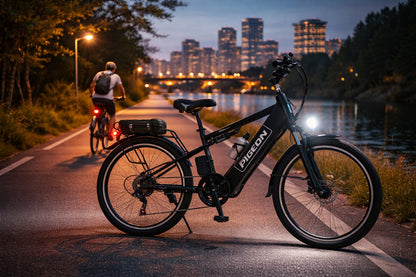 48V 250W Electric Commuter Bike (BLACK) – 48V 8Ah Lithium Battery, 26” Wheels, Rear Rack & Disc Brakes