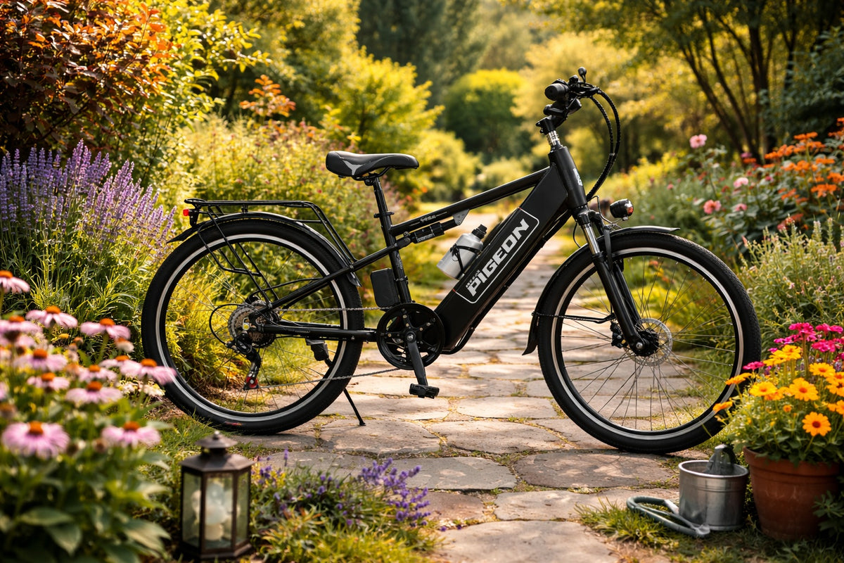 48V 250W Electric Commuter Bike (BLACK) – 48V 8Ah Lithium Battery, 26” Wheels, Rear Rack & Disc Brakes