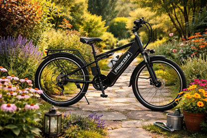 48V 250W Electric Commuter Bike (BLACK) – 48V 8Ah Lithium Battery, 26” Wheels, Rear Rack & Disc Brakes