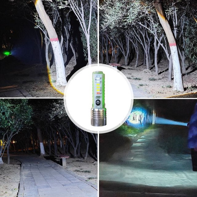 Magnetic Zoom Flashlight With UV Light 6800mah Battery