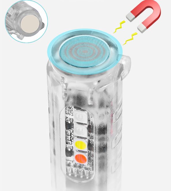 Mini Transparent Magnetic Flashlight Keychain
