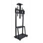 32-70 Inch Mobile Trolley Floor TV Mount Stand with 2 Shelves