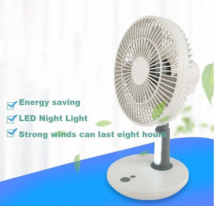 Rechargeable Battery Operated 5W Desktop Fan With LED Light