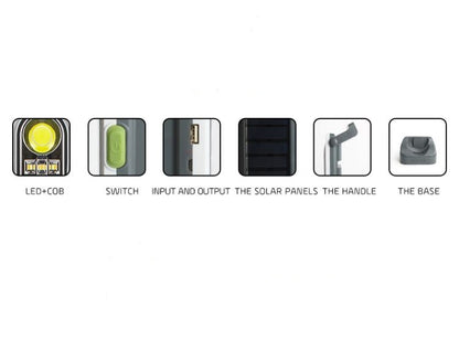 5 Modes Rechargeable Solar Powered Emergency Light