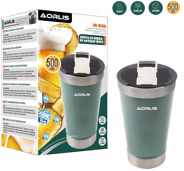 500ml Stainless Steel Beer Pint Tumbler