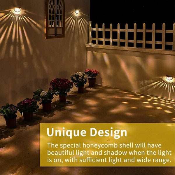 Solar Powered Semi-Circle Wall Lamp Pack Of 2 Warm White