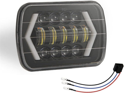 300W 7 inch LED Car Headlight Aluminum Shell Square (Single)