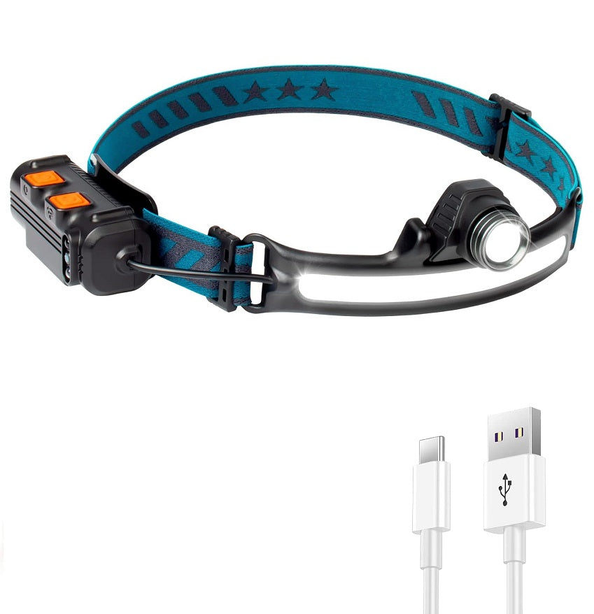 Rechargeable Dual Light COB + LED Motion Sensor Headlamp