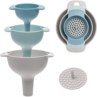 4 in 1  Mini Funnels with Detachable Strainer